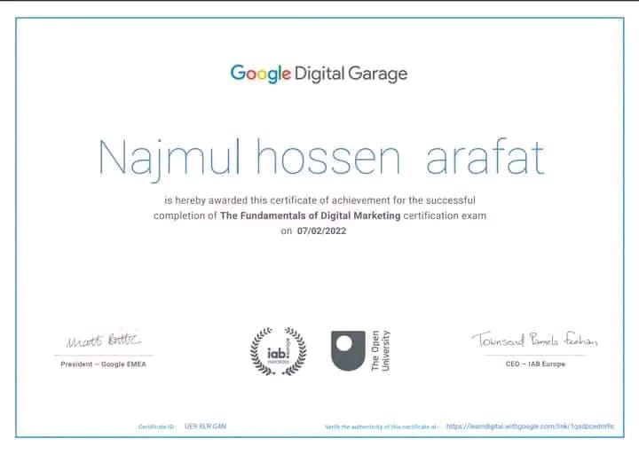 picture of certificate